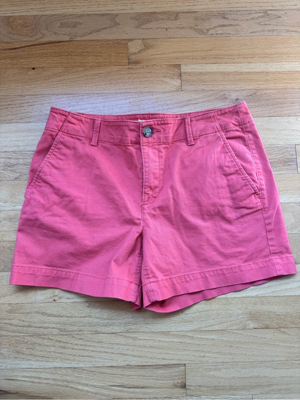 NWOT LOFt Women's Coral Pink Casual Cotton 4" Shorts, size 4